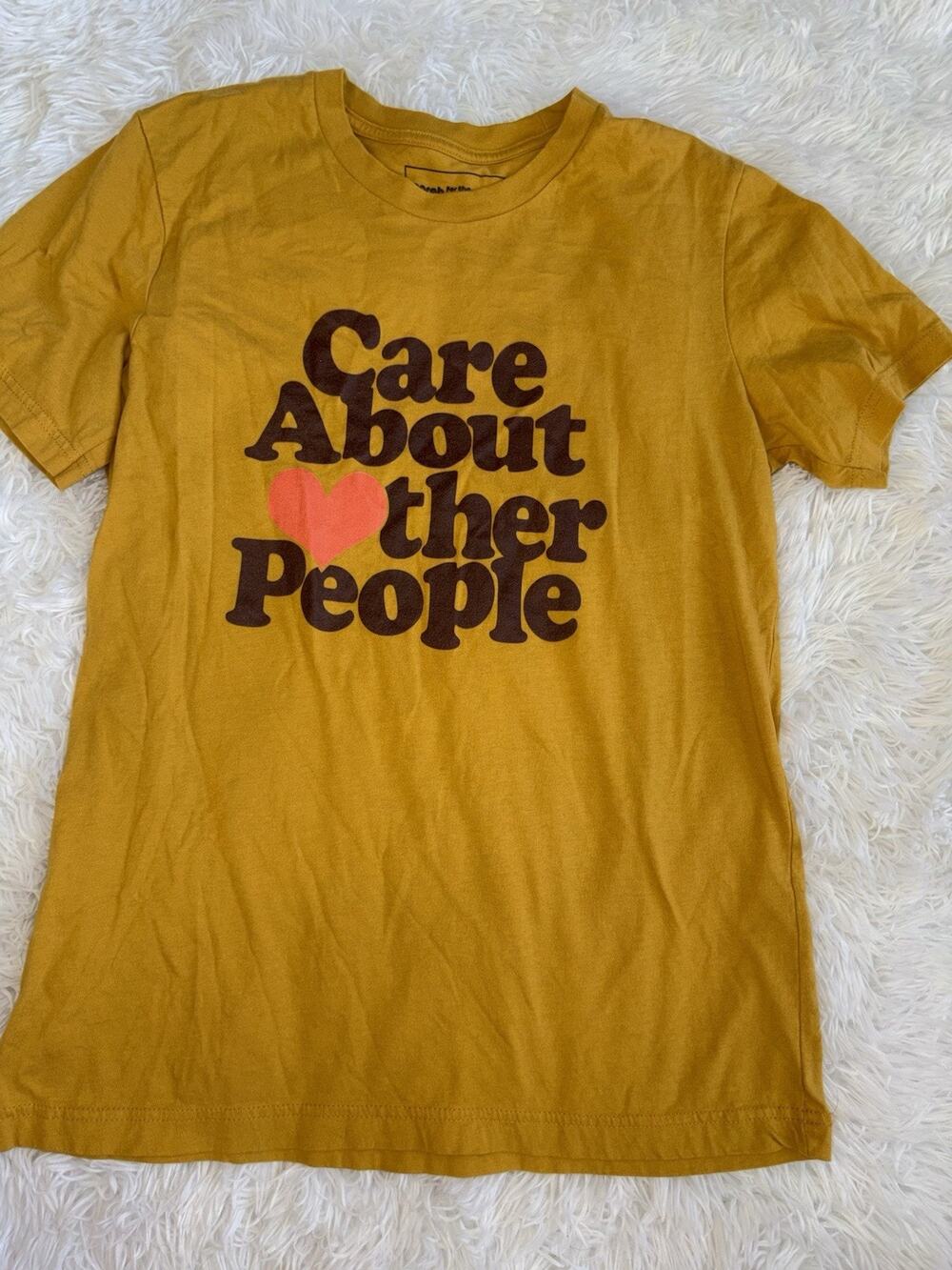 March For The Movement Women’s M “Care About Other People” Yellow Tee. Grt. Top